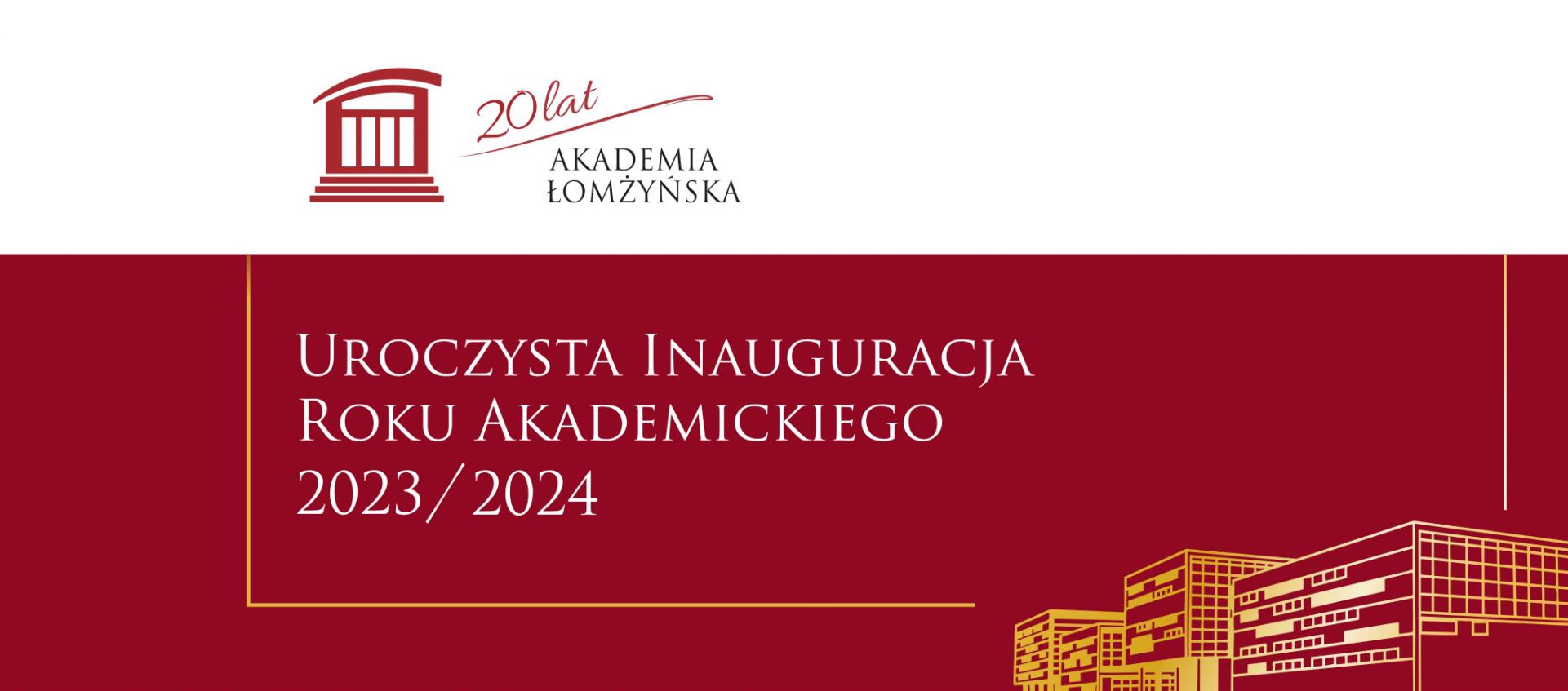 grafika inauguracja roku akademickiego 2023/2024 20lat uczelni grafika