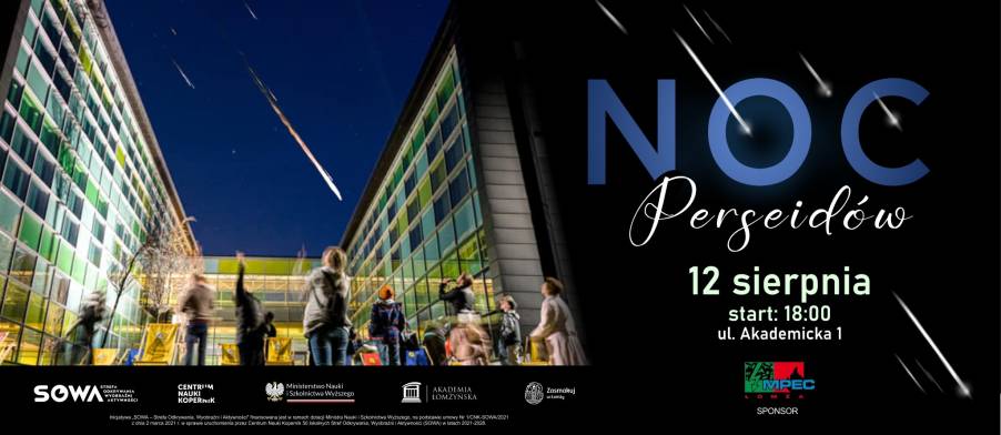 noc perseidów 12 sierpnia 2025 o godzinie 18:00 na ul. Akademicka 1