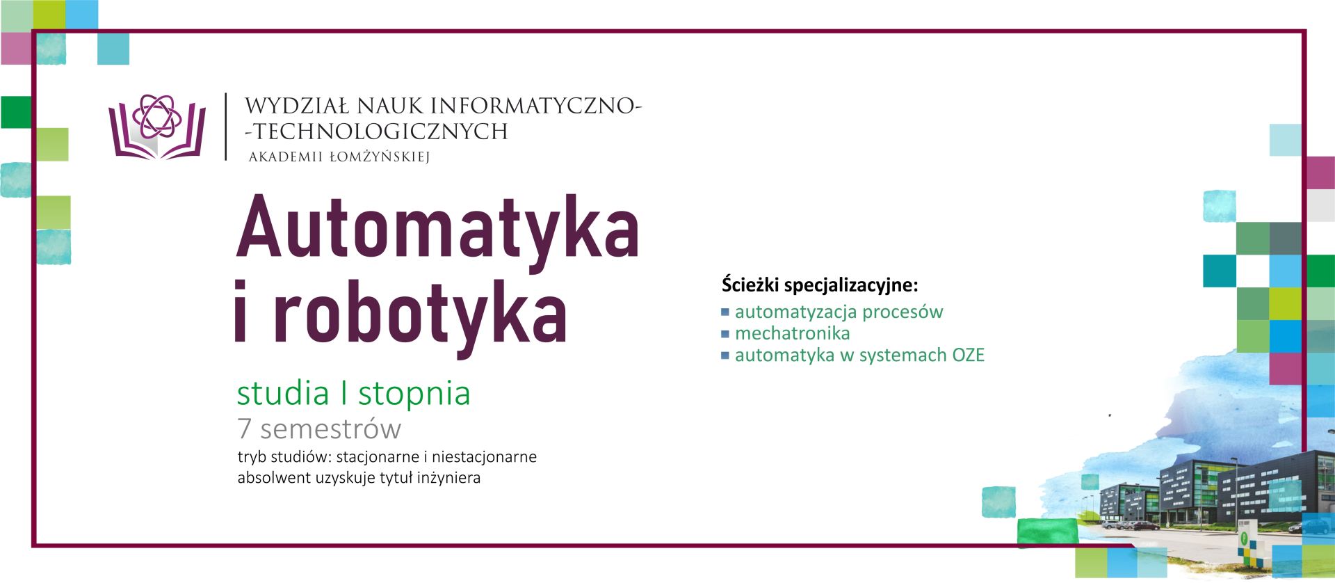Automatyka i robotyka studia I stopnia 